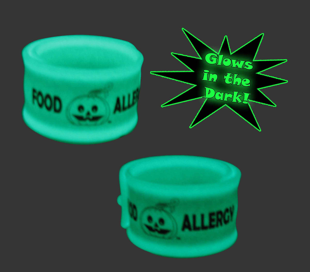 Teal Pumpkin Glow-in-the-Dark Food Allergy Slap Bracelet by Allergy Superheroes.