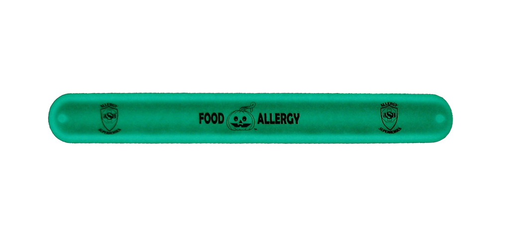 Teal Pumpkin Glow-in-the-Dark Food Allergy Slap Bracelet by Allergy Superheroes.