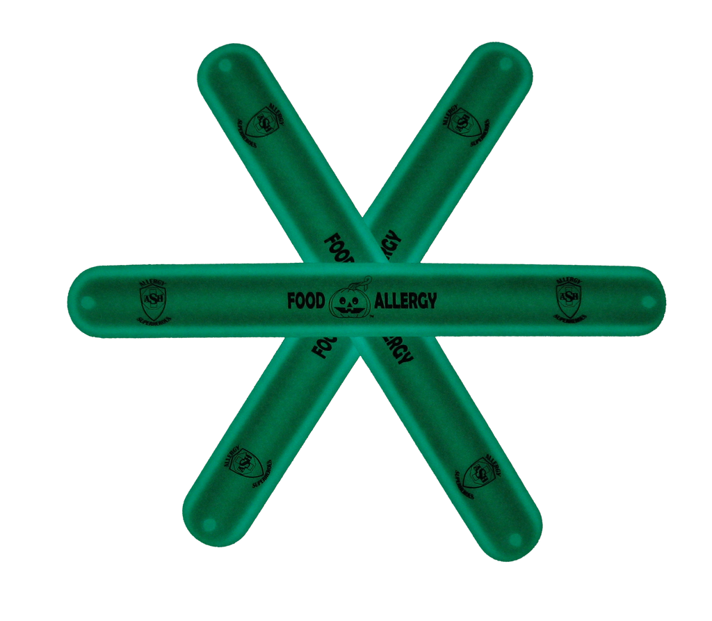 Teal Pumpkin Glow-in-the-Dark Food Allergy Slap Bracelet by Allergy Superheroes.