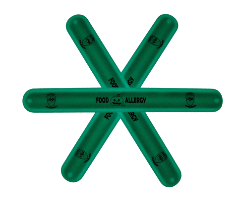 Teal Pumpkin Glow-in-the-Dark Food Allergy Slap Bracelet by Allergy Superheroes.