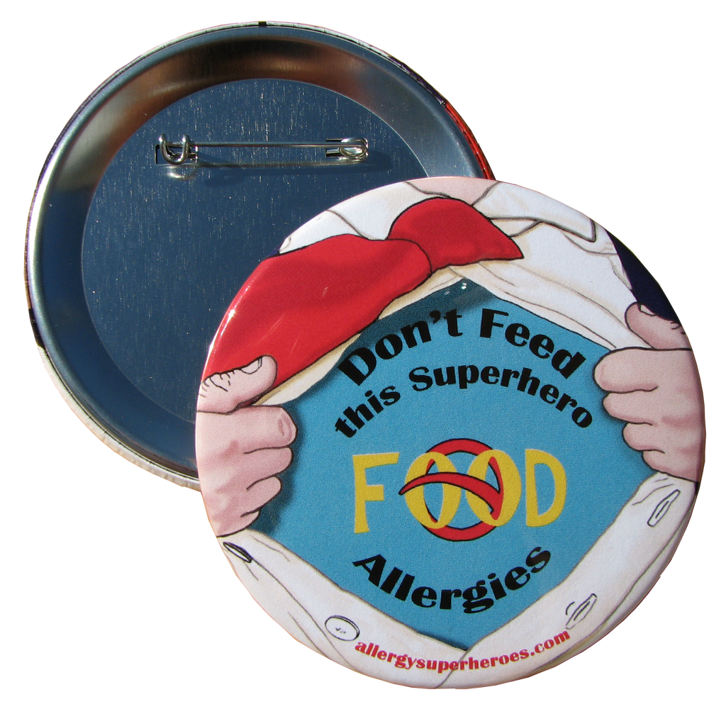 Food Allergy Superhero Boy Button by Allergy Superheroes