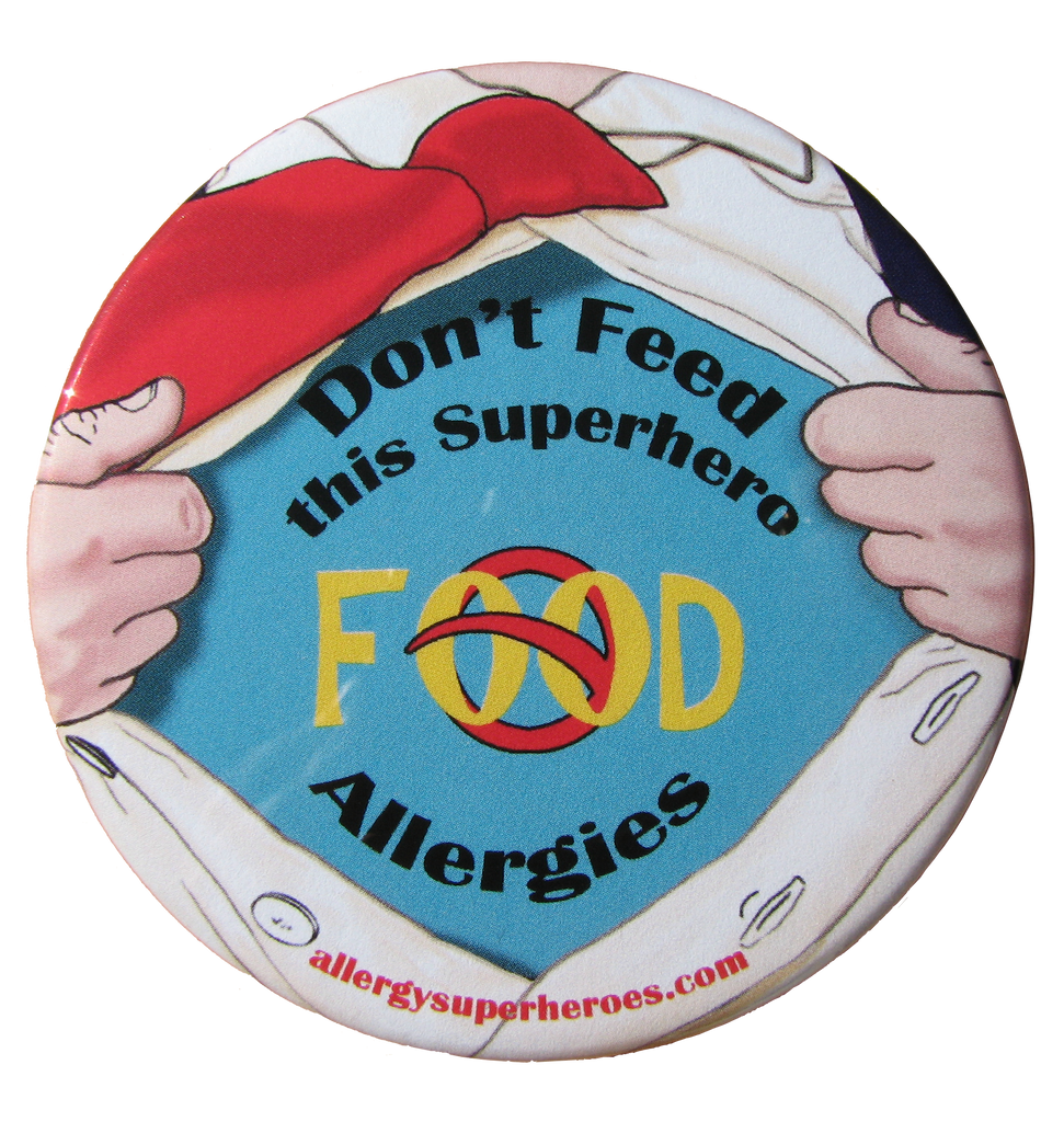 Food Allergy Superhero Boy Button by Allergy Superheroes