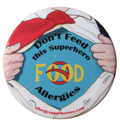 Food Allergy Superhero Boy Button by Allergy Superheroes