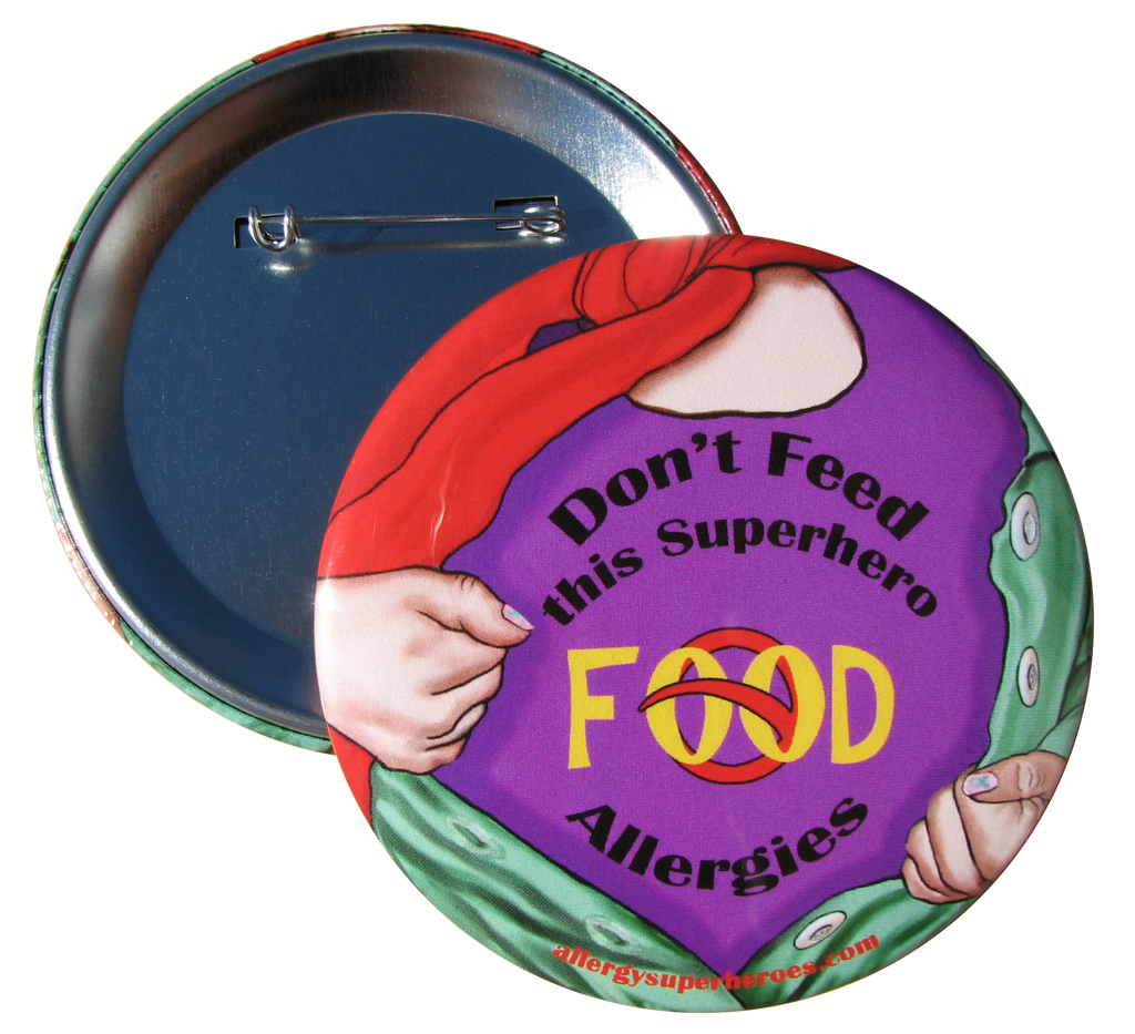 Food Allergy Superhero Girl Button by Allergy Superheroes