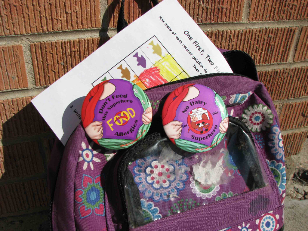 Food Allergy Superhero Girl Button by Allergy Superheroes
