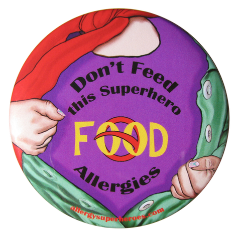 Food Allergy Superhero Girl Button by Allergy Superheroes