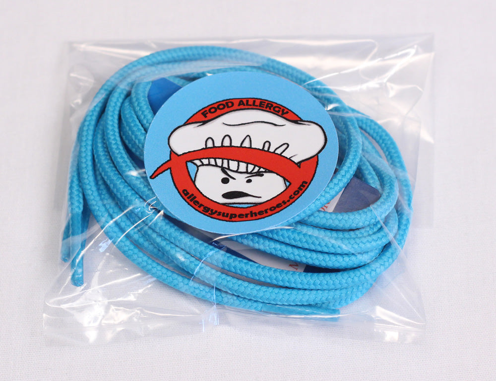 Food Allergy Awareness Shoelaces - Solid Teal by Allergy Superheroes