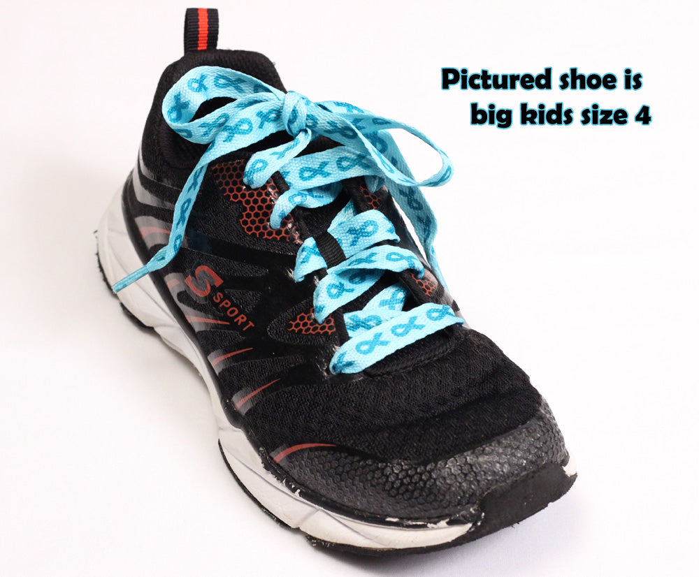 Food Allergy Awareness Shoelaces - Teal Ribbon by Allergy Superheroes