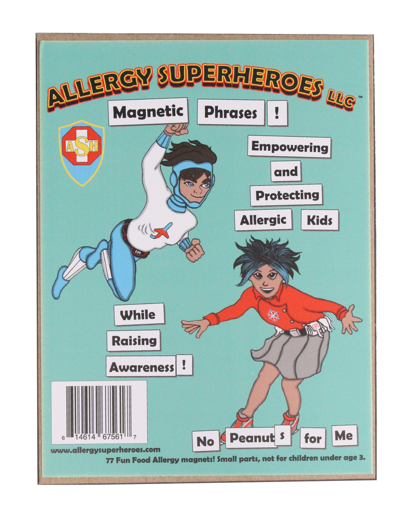 Food Allergy Magnetic Phrases by Allergy Superheroes.