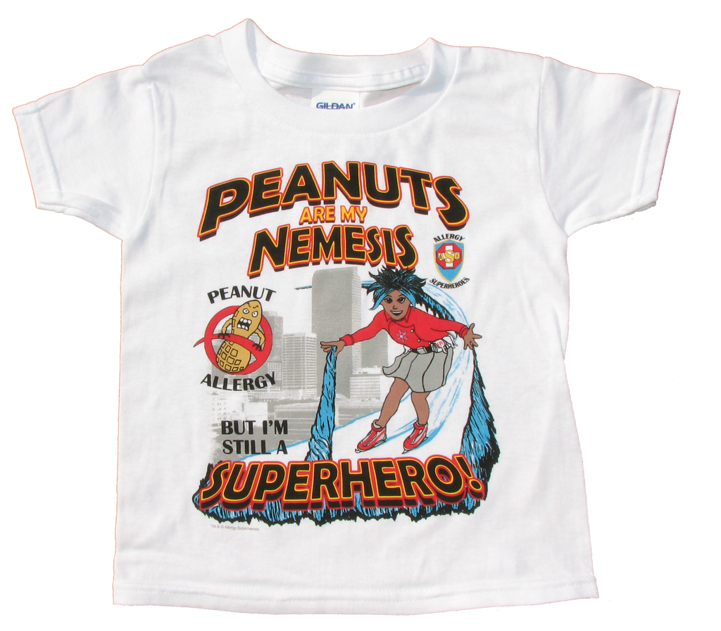 Lex Legume Peanut Allergy T-Shirt featuring Arctic Storm by food Allergy Superheroes.