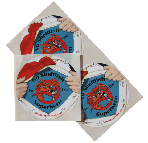 CLAWS Shellfish Allergy boy sticker by food Allergy Superheroes.