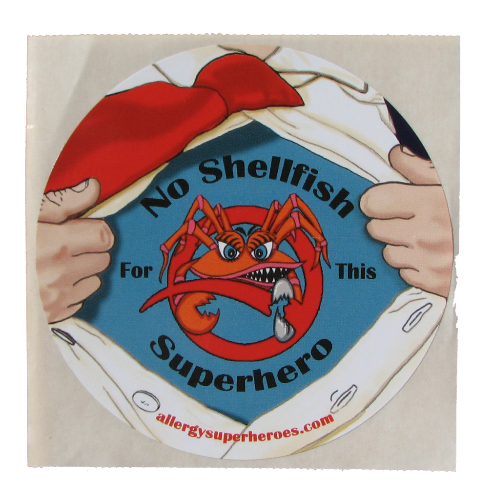 CLAWS Shellfish Allergy boy sticker by food Allergy Superheroes.