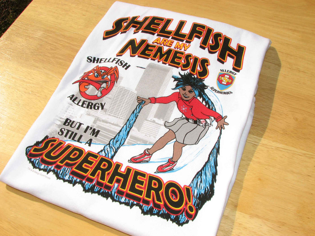 CLAWS Shellfish Allergy T-Shirt featuring Arctic Storm by food Allergy Superheroes.