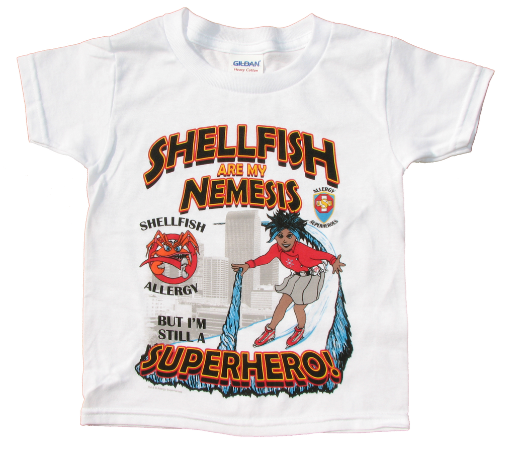 CLAWS Shellfish Allergy T-Shirt featuring Arctic Storm by food Allergy Superheroes.