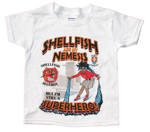 CLAWS Shellfish Allergy T-Shirt featuring Arctic Storm by food Allergy Superheroes.