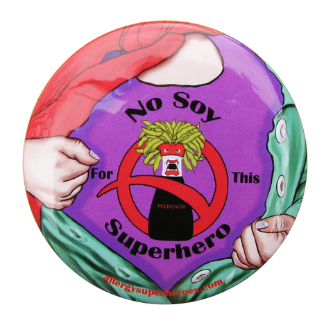 Medusoy Soy Allergy girl button by food Allergy Superheroes.