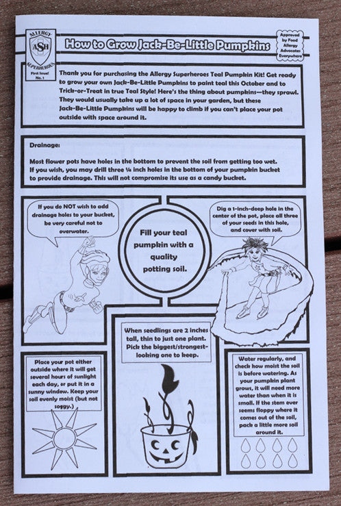 Teal Pumpkin seeds GROW Bucket by food Allergy Superheroes.Teal Pumpkin seeds GROW Bucket by food Allergy Superheroes.Teal Pumpkin seeds GROW Bucket by food Allergy Superheroes.