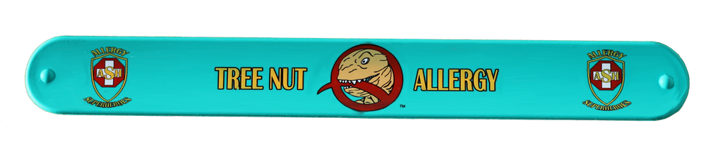 Nutzilla Tree Nut Allergy slap bracelet by food Allergy Superheroes.