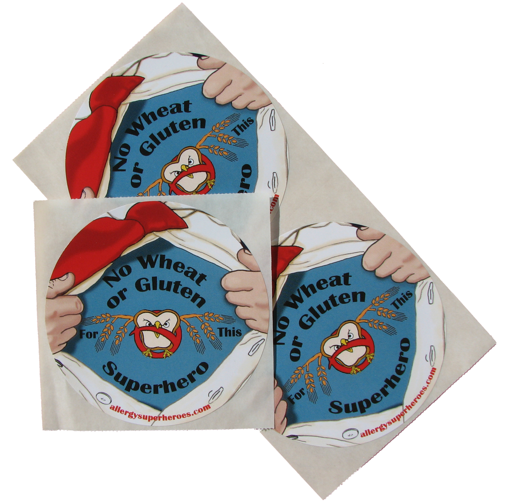 Celihawk Gluten Wheat Allergy boy sticker by food Allergy Superheroes.