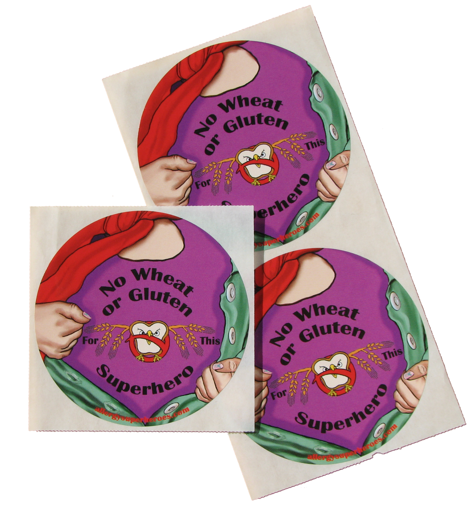 Celihawk Gluten Wheat Allergy girl sticker by food Allergy Superheroes.