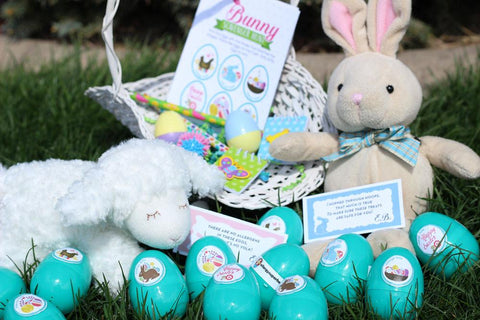Allergy-Friendly Easter Activity Set by food Allergy Superheroes awareness gear products teal eggs Easter Bunny Egg Hunt