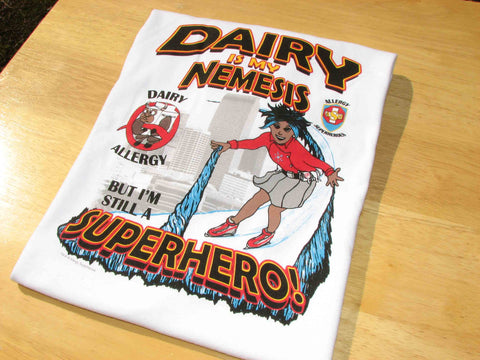 Milkotaur Dairy Allergy T-Shirt featuring Arctic Storm by food Allergy Superheroes.