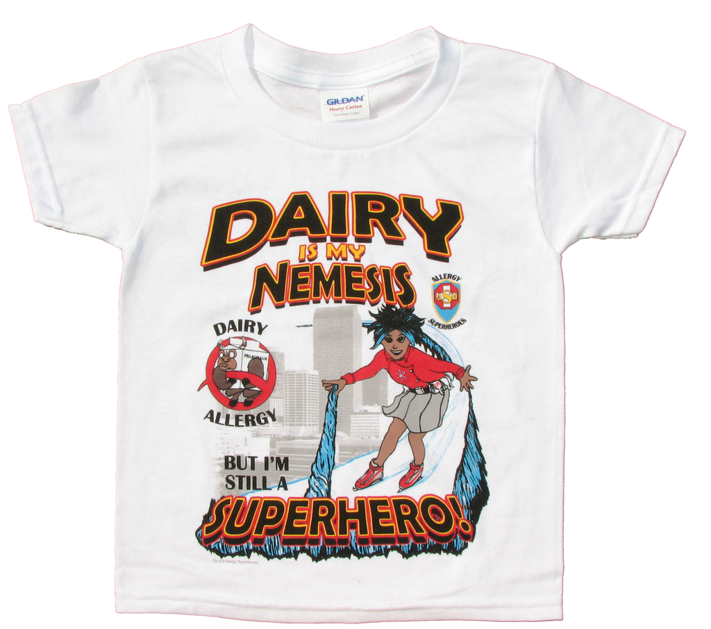 Milkotaur Dairy Allergy T-Shirt featuring Arctic Storm by food Allergy Superheroes.