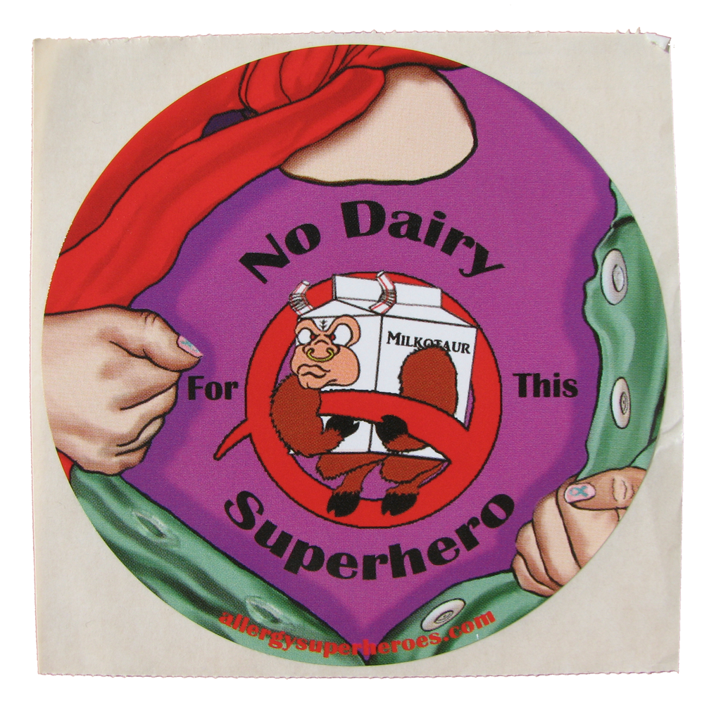 Milkotaur Dairy Allergy girl sticker by food Allergy Superheroes.
