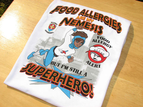 Chef Cross Food Allergy T-Shirt featuring Jet Trail by food Allergy Superheroes.