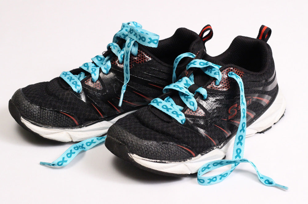 Food Allergy Awareness Shoelaces - Teal Ribbon by Allergy Superheroes