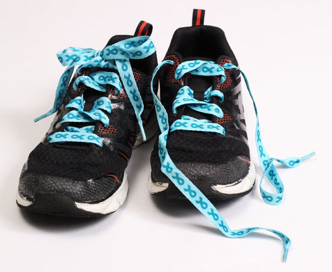 Food Allergy Awareness Shoelaces - Teal Ribbon by Allergy Superheroes