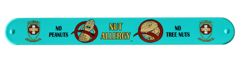 Lex Legume and Nutzilla Nut Allergy slap bracelet by food Allergy Superheroes.