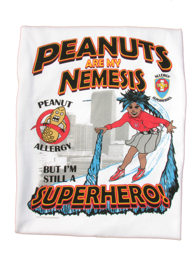 Lex Legume Peanut Allergy T-Shirt featuring Arctic Storm by food Allergy Superheroes.