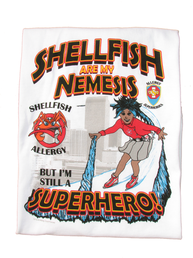 CLAWS Shellfish Allergy T-Shirt featuring Arctic Storm by food Allergy Superheroes.