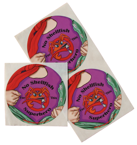 CLAWS Shellfish Allergy girl sticker by food Allergy Superheroes.