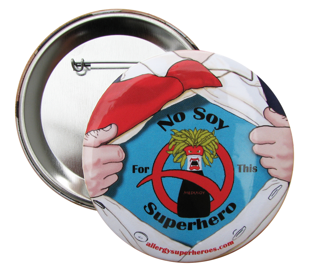 Medusoy Soy Allergy boy button by food Allergy Superheroes.