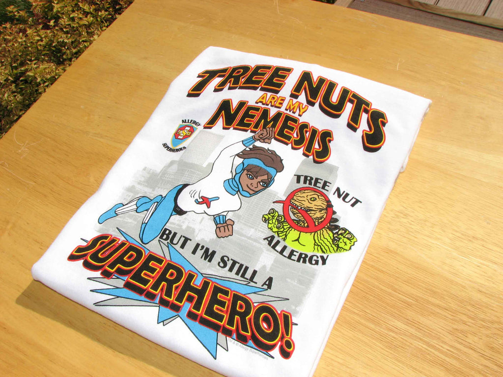 Nutzilla Tree Nut T-Shirt featuring Jet Trail by food Allergy Superheroes.