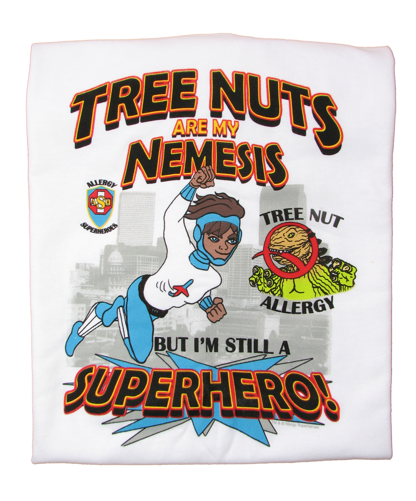 Nutzilla Tree Nut T-Shirt featuring Jet Trail by food Allergy Superheroes.