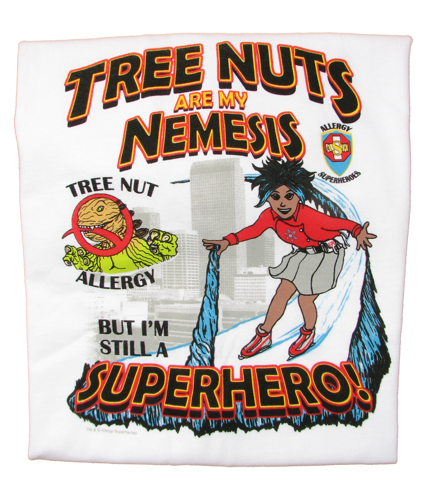 Nutzilla Tree Nut T-Shirt featuring Arctic Storm by food Allergy Superheroes.