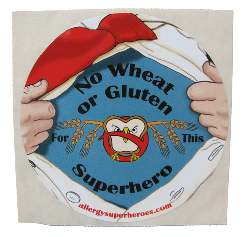 Celihawk Gluten Wheat Allergy boy sticker by food Allergy Superheroes.